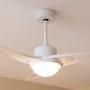 Cecotec Ventilador de Techo con Mando a Distancia, Temporizador y Luz LED EnergySilence Aero 470. 49 W, 106 cm de Diámetro, 3