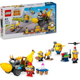 LEGO GRU 4: Mi Villano Favorito Minions y Coche Banana de Juguete de Construcción con 4 Figuras Inc. Dave y Mel, Regalo para