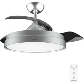 Cecotec Ventilador de Techo con Aspas Retráctites y Lámpara EnergySilence Aero 4280 Invisible Steel. 40 W, Diámetro 42" (106cm),