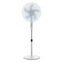 Orbegozo SF 1140, Ventilador de pie, 3 velocidades, 45 W, 5 aspas de 40 cm de diametro, cabezal oscilante, base redonda, muy