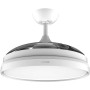 Cecotec Ventilador de Techo con Aspas Retráctites y Lámpara EnergySilence Aero 4280 Invisible Steel. 40 W, Diámetro 42" (106cm),