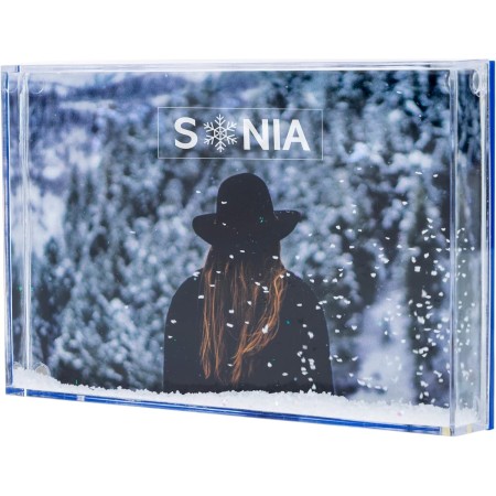 Wanapix | Bola de Nieve Personalizable con Foto | Marco de Fotos Original | Relleno con Arena y Conchas | Regalo Original Playa