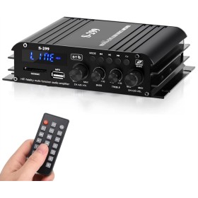 4.1 Canales Amplificador, 1600W Audio Amplificador, Bluetooth 5.0 Mini Hi-Fi Digital Amperio Integrado para los altavoces del