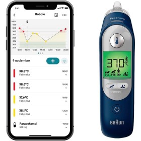 Braun ThermoScan 7+ connect Termómetro de oído | Compatible con la aplicación Braun Family Care™ | Tecnología Age Precision® |