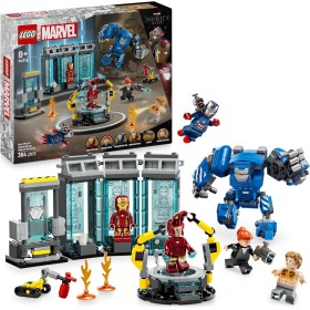 LEGO | Marvel Laboratorio de Iron Man: Sala de Armaduras, Juguete de Construcción de Superhéroes con Figura Meca Articulada y 5