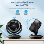 Ventilador Silencioso Circulación de Aire, Auto Oscilación Ventiladores Turbo Potente, 3 Velocidades, 15㎡ Area Cobertura,