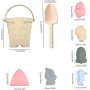8pcs/Set Juguetes de Silicona Playa Juguetes de Arena portátiles para niños El Juego de Playa Incluye una Pala de Arena Flexible