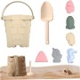 8pcs/Set Juguetes de Silicona Playa Juguetes de Arena portátiles para niños El Juego de Playa Incluye una Pala de Arena Flexible