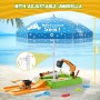 HYES Arenero Niños Exterior con Tapa, Arenero de Excavadora con Sombrilla, Pala de Arena, Juguetes de Playa, Regalos Juegos de