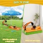 HYES Arenero Niños Exterior con Tapa, Arenero de Excavadora con Sombrilla, Pala de Arena, Juguetes de Playa, Regalos Juegos de
