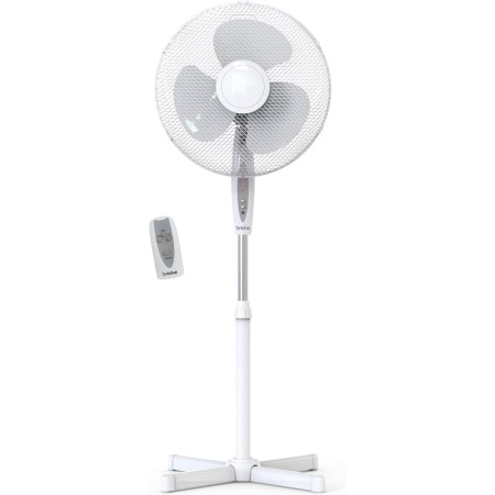 briebe Ventilador de Pie Silencioso con Mando a Distancia, 40cm, Temporizador, Oscilante, 3 Modos Funcionamiento, 3 velocidades,