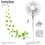 briebe Ventilador de Pie Silencioso con Mando a Distancia, 40cm, Temporizador, Oscilante, 3 Modos Funcionamiento, 3 velocidades,