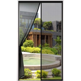 ENGROSAR Cortina Mosquitera Magnetica para Puerta Exterior de Balcón/Patio, 90x210CM, Se Cierra Automáticamente, Fácil