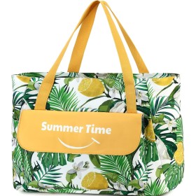 Myhozee Bolsa de Playa XXL Familiar Impermeable Bolsa de Baño Señoras Bolsa de Playa Grande con Cremallera y Correa para Manta