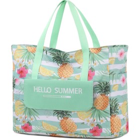 Myhozee Borsa Mare Grande xxl Famiglia,Borsa da Spiaggia Donna， con chiusura lampo, borsa estiva da spiaggia, impermeabile, per