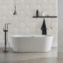 Alened Adhesivos para azulejos blancos de 30 x 60 cm, 10 unidades, de mármol, autoadhesivos, impermeables, para pared de cocina