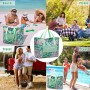 Myhozee Borsa Mare Grande xxl Famiglia,Borsa da Spiaggia Donna， con chiusura lampo, borsa estiva da spiaggia, impermeabile, per