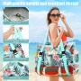 Myhozee Borsa Mare Grande xxl Famiglia,Borsa da Spiaggia Donna， con chiusura lampo, borsa estiva da spiaggia, impermeabile, per