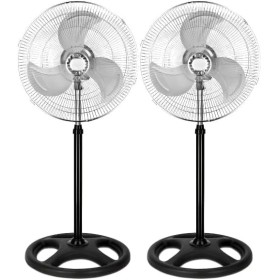 UBOON Ventilador de Pie Potente 75W | 3 Velocidades & Oscilación | Altura Regulable | Silencioso | Base Estable | Ideal para