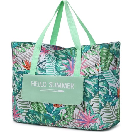 Myhozee Bolsa de Playa XXL Familiar Impermeable Bolsa de Baño Señoras Bolsa de Playa Grande con Cremallera y Correa para Manta