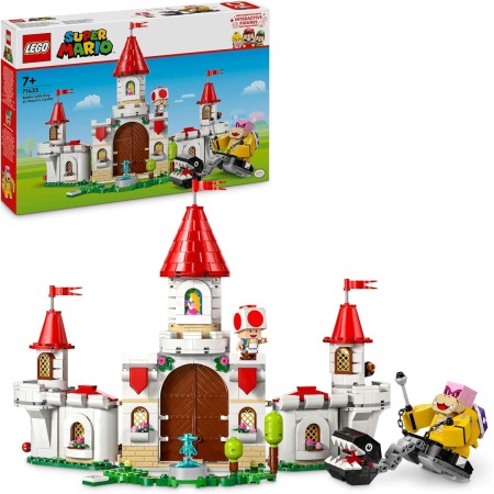 LEGO Super Mario Combate contra Roy en el Castillo de Peach Juguete de Construcción con Minifiguras de Personajes Nintendo,