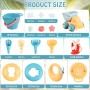 Dewocke 17 Piezas Conjunto de Juguetes Playa Bebe, Juguetes de Playa para Niños con Bolsa, Moldes de Arena, Rueda de Agua,