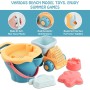 Dewocke 17 Piezas Conjunto de Juguetes Playa Bebe, Juguetes de Playa para Niños con Bolsa, Moldes de Arena, Rueda de Agua,