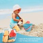 Dewocke 17 Piezas Conjunto de Juguetes Playa Bebe, Juguetes de Playa para Niños con Bolsa, Moldes de Arena, Rueda de Agua,