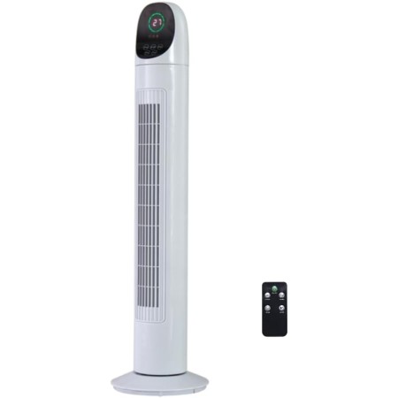 Max Star - Ventilador de Torre Silencioso 86 cm con Pantalla LED, Temporizador Digital y Mando a Distancia | Oscilante, 3