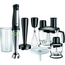 Braun Minipimer 7 MQ7087X - Batidora de Mano de 1000W, Minipicadora de 350ml, Pasapuré, Varillas, Procesador de Alimentos con 3