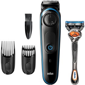 Braun Recortadora de Barba y Cortapelos BT3240, Máquina Cortar Pelo, para Hombre, 39 Ajustes de Longitud, Negro y Azul