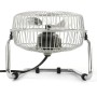 Max Star Ventilador de Sobremesa y Suelo 12" Silencioso, 3 Velocidades, Acabado de Acero, 47W, Inclinable, Seguro, 3 Aspas