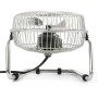 Max Star Ventilador de Sobremesa y Suelo 12" Silencioso, 3 Velocidades, Acabado de Acero, 47W, Inclinable, Seguro, 3 Aspas