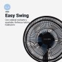 UNIVERSALBLUE Ventilador Sobre Mesa Silencioso Negro 35W | 5 Aspas | 3 Velocidades | Control mecánico | Modo Oscilación |