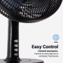 UNIVERSALBLUE Ventilador Sobre Mesa Silencioso Negro 35W | 5 Aspas | 3 Velocidades | Control mecánico | Modo Oscilación |