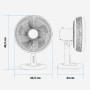 UNIVERSALBLUE Ventilador Sobre Mesa Silencioso Negro 35W | 5 Aspas | 3 Velocidades | Control mecánico | Modo Oscilación |