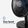 UNIVERSALBLUE Ventilador Sobre Mesa Silencioso Negro 35W | 5 Aspas | 3 Velocidades | Control mecánico | Modo Oscilación |