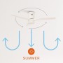 CREATE / WINDCALM/Ventilador de techo ABS con luz blanco aspas efecto madera clara y mando / 40W, Silencioso, Ø132 cm, 6