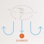 CREATE / WINDCALM/Ventilador de techo ABS con luz blanco aspas efecto madera clara y mando / 40W, Silencioso, Ø132 cm, 6