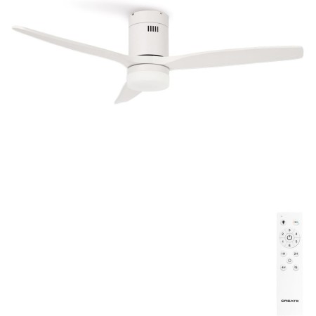CREATE / WINDCALM/Ventilador de techo ABS con luz blanco con mando / 40W, Silencioso, Ø132 cm, 6 velocidades, 3 temperaturas de