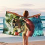 Toalla de playa tropical Capybara colorida de microfibra estampada con animales, toalla de relajación de verano, secado rápido,