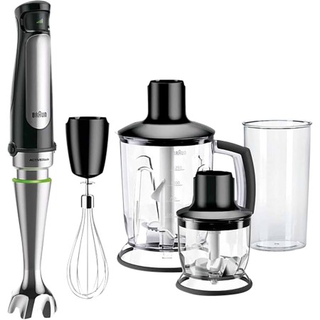 Braun Hogar Batidora de mano, 4 accesorios (minipicadora 350 ml, batIdora de vaso 1.25 L, varillas, vaso medidor 600 ml),