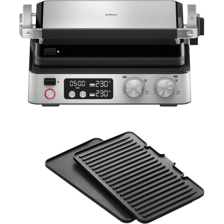 Braun MultiGrill 7 CG 7040, Plancha Cocina Eléctrica con Control Electrónico, 2 Termostatos Independientes, 3 Posiciones de