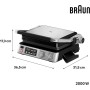 Braun MultiGrill 7 CG 7040, Plancha Cocina Eléctrica con Control Electrónico, 2 Termostatos Independientes, 3 Posiciones de