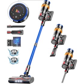 MIBODE Escoba Aspiradora Sin Cable, 45kPa/550W/70Mins Con Pantalla Táctil, Modo Automático y Cepillo Antienredos Para