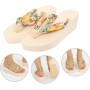 Holibanna Chanclas con Cuña de Bohemia Zapatillas de Playa para Mujer Talla 36 6Us 3. 5Uk 36. 5Eu (Beige)