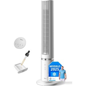 MIDEA Ventilador Torre de 4 Velocidades con Control Remoto - Ventilador de Torre Silencioso con Oscilación 90º - Enfriador de