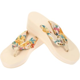 Holibanna Chanclas con Cuña de Bohemia Zapatillas de Playa para Mujer Talla 36 6Us 3. 5Uk 36. 5Eu (Beige)