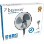 Bestron Ventilador de pedestal con tres velocidades, ventilador con función de oscilación de 75° y altura regulable hasta 122