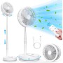 LIPETY Ventilador de Pie Oscilante Portátil Plegable, 9" 7200 mAh Bateria Recargable USB C Pequeño Mesa Ventiladores con Control